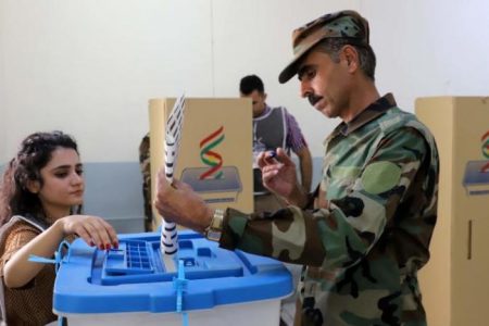 وزارة البيشمركة: عملية الاقتراع تواجه بعض المشكلات الفنية